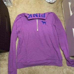 VS pink 1/4 zip pullover